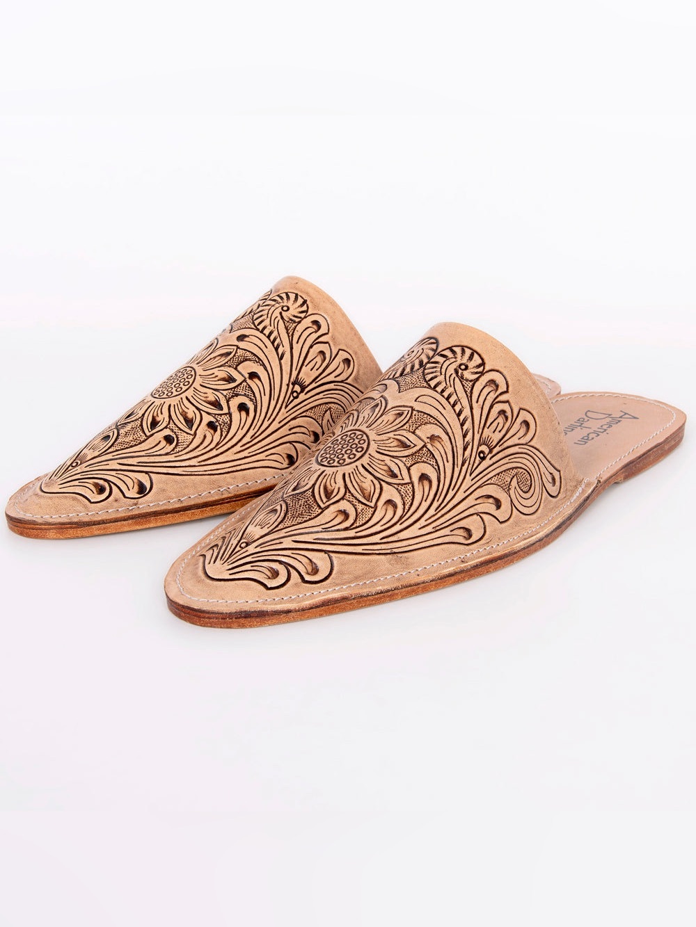 American Darling Floral-Engraved Leather Mules - Picture 2 of 7
